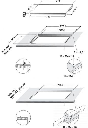 Whirlpool WF S0377 NE/IXL beépíthető indukciós főzőlap Konyhai termékek - Sütő-főzőlap, tűzhely (beépíthető) - Indukciós főzőlap (beépíthető) - 362534