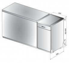 Whirlpool WSBO 3O23 PF X beépíthető keskeny mosogatógép Konyhai termékek - Mosogatógép - Keskeny (45cm-ig) beépíthető mosogatógép - 348495