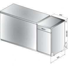 Whirlpool WSFC3M17X mosogatógép Konyhai termékek - Mosogatógép - Keskeny (45cm-ig) szabadonálló mosogatógép - 348497