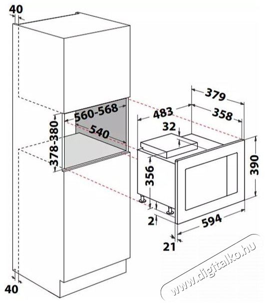 Whirlpool WMF250G be&eacute;p&iacute;thető mikrohull&aacute;m&uacute; s&uuml;tő Konyhai term&eacute;kek - Mikrohull&aacute;m&uacute; s&uuml;tő - Mikrohull&aacute;m&uacute; s&uuml;tő (be&eacute;p&iacute;thető) - 367108