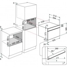 Whirlpool W7MD440 Beépíthető mikrohullámú sütő Konyhai termékek - Mikrohullámú sütő - Mikrohullámú sütő (beépíthető) - 354200