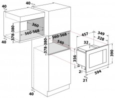 Whirlpool WMF200G beépíthető mikrohullámú sütő Konyhai termékek - Mikrohullámú sütő - Mikrohullámú sütő (beépíthető) - 367117