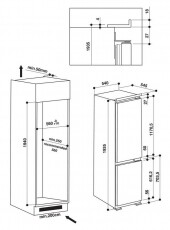 Whirlpool ART9620A++NF alulfagyasztós hűtő Konyhai termékek - Hűtő, fagyasztó (beépíthető) - Alulfagyasztós kombinált hűtő - 354142