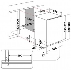 Whirlpool WIO3C33E65 14 terítékes beépíthető mosogatógép Konyhai termékek - Mosogatógép - Normál (60cm) beépíthető mosogatógép - 367102