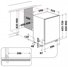 Whirlpool WIO3C33E65 14 terítékes beépíthető mosogatógép Konyhai termékek - Mosogatógép - Normál (60cm) beépíthető mosogatógép - 367102