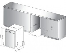 Whirlpool WSBC 3M17 X beépíthető mosogatógép Konyhai termékek - Mosogatógép - Keskeny (45cm-ig) beépíthető mosogatógép - 348494