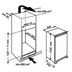 Whirlpool ARG 8612/A+ beépíthető hűtőszekrény Konyhai termékek - Hűtő, fagyasztó (beépíthető) - Egyajtós hűtő - 323084