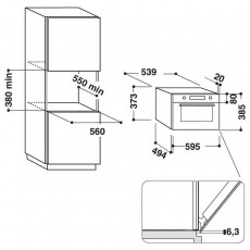 Whirlpool W7MD440NB Beépíthető mikrohullámú sütő Konyhai termékek - Mikrohullámú sütő - Mikrohullámú sütő (beépíthető) - 354201