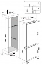 Whirlpool ART 96101 Hűtő beépíthető alulfagyasztós Konyhai termékek - Hűtő, fagyasztó (beépíthető) - Alulfagyasztós kombinált hűtő - 372659