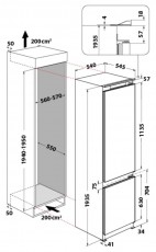 Whirlpool ART 98101 Hűtő beépíthető Konyhai termékek - Hűtő, fagyasztó (beépíthető) - Alulfagyasztós kombinált hűtő - 372661