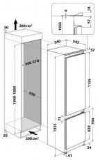 Whirlpool ART 9811 SF2 beépíthető alulfagyasztós hűtő Konyhai termékek - Hűtő, fagyasztó (beépíthető) - Alulfagyasztós kombinált hűtő - 372660