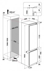 Whirlpool WHC20 T352 HŰTŐ BEÉPÍTHETŐ ALULFAGYASZTÓS Konyhai termékek - Hűtő, fagyasztó (beépíthető) - Alulfagyasztós kombinált hűtő - 373283