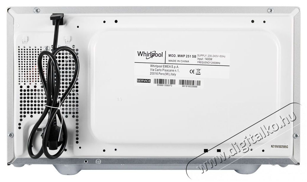 Whirlpool MWP251SB Mikrohull&aacute;m&uacute; s&uuml;tő Konyhai term&eacute;kek - Mikrohull&aacute;m&uacute; s&uuml;tő - Mikrohull&aacute;m&uacute; s&uuml;tő (szabadon&aacute;ll&oacute;) - 373368