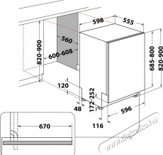 Whirlpool WIP 4O33N PLE S beépíthető mosogatógép Konyhai termékek - Mosogatógép - Normál (60cm) beépíthető mosogatógép - 372770
