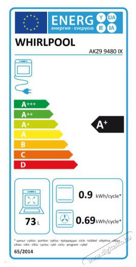 Whirlpool AKZ9 9480 IX beépíthető elektromos sütő Konyhai termékek - Sütő-főzőlap, tűzhely (beépíthető) - Sütő (beépíthető) - 379282