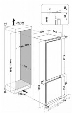 Whirlpool SP40 801 EU 1 Beépíthető alulfagyasztós hűtő Konyhai termékek - Hűtő, fagyasztó (beépíthető) - Alulfagyasztós kombinált hűtő - 381799