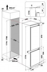 Whirlpool WHC18 T574 P Hűtő beépíthető alulfagyasztós  Konyhai termékek - Hűtő, fagyasztó (beépíthető) - Alulfagyasztós kombinált hűtő - 372663