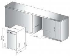 Whirlpool WSBC 3M17 X beépíthető mosogatógép Konyhai termékek - Mosogatógép - Keskeny (45cm-ig) beépíthető mosogatógép - 348494