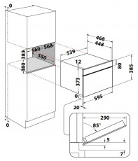 Whirlpool W6 MD440 NB MIKROHULLÁMÚ SÜTŐ BEÉPÍTHETŐ Konyhai termékek - Mikrohullámú sütő - Mikrohullámú sütő (beépíthető) - 473603