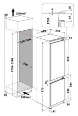 Whirlpool ART 66122 HŰTŐ BEÉPÍTHETŐ ALULFAGYASZTÓS Konyhai termékek - Hűtő, fagyasztó (beépíthető) - Alulfagyasztós kombinált hűtő - 499532