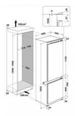 Whirlpool SP40 812 EU 2 HŰTŐ BEÉPÍTHETŐ ALULFAGYASZTÓS Konyhai termékek - Hűtő, fagyasztó (beépíthető) - Alulfagyasztós kombinált hűtő - 499528