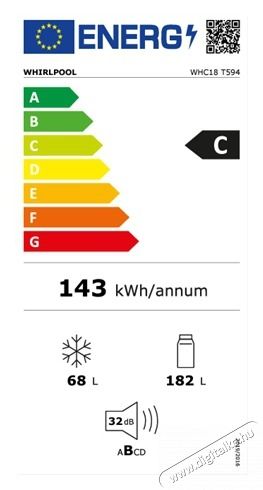 Whirlpool WHC18 T594 HŰTŐ BE&Eacute;P&Iacute;THETŐ ALULFAGYASZT&Oacute;S Konyhai term&eacute;kek - Hűtő, fagyaszt&oacute; (be&eacute;p&iacute;thető) - Alulfagyaszt&oacute;s kombin&aacute;lt hűtő - 499533
