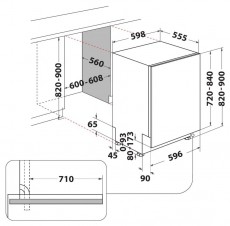 Whirlpool W7I HF60 TUS MOSOGATÓGÉP BEÉPÍTHETŐ 15 TERÍTÉK Konyhai termékek - Mosogatógép - Normál (60cm) beépíthető mosogatógép - 499574