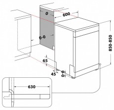 Whirlpool W7F HP33 X mosogatógép Konyhai termékek - Mosogatógép - Normál (60cm) szabadonálló mosogatógép - 500803
