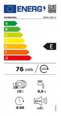 Whirlpool WSBC 3M27 X beépíthető keskeny 10 terítékes inox mosogatógép Konyhai termékek - Mosogatógép - Keskeny (45cm-ig) beépíthető mosogatógép - 502623
