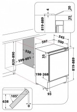 Whirlpool WBUF011 HŰTŐ BEÉPÍTHETŐ EGYAJTÓS Konyhai termékek - Hűtő, fagyasztó (beépíthető) - Egyajtós hűtő - 502918
