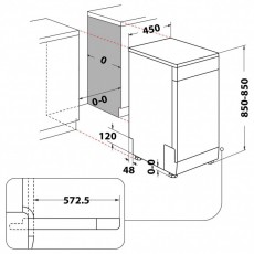 Whirlpool WH6FB10BS7A0X keskeny mosogatógép Konyhai termékek - Mosogatógép - Keskeny (45cm-ig) szabadonálló mosogatógép - 504666