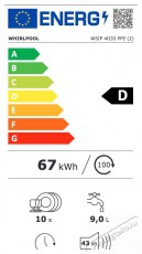 Whirlpool WSIP 4O33 PFE keskeny beépíthető mosogatógép Konyhai termékek - Mosogatógép - Keskeny (45cm-ig) beépíthető mosogatógép - 348502