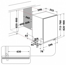 Whirlpool WH8IPB14AM6L0 Beépíthető mosogatógép Konyhai termékek - Mosogatógép - Normál (60cm) beépíthető mosogatógép - 505277