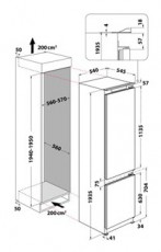 Whirlpool WHC20D013D1 HŰTŐ ALULFAGYASZTÓS BEÉPÍTHETŐ Konyhai termékek - Hűtő, fagyasztó (beépíthető) - Alulfagyasztós kombinált hűtő - 505368