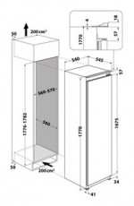 Whirlpool WHSD18A011B2 HŰTŐ EGYAJTÓS BEÉPÍTHETŐ Konyhai termékek - Hűtő, fagyasztó (beépíthető) - Egyajtós hűtő - 505442