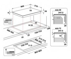 Whirlpool WTX8015DCF FŐZŐLAP BEÉPÍTHETŐ INDUKCIÓS Konyhai termékek - Sütő-főzőlap, tűzhely (beépíthető) - Indukciós főzőlap (beépíthető) - 505373