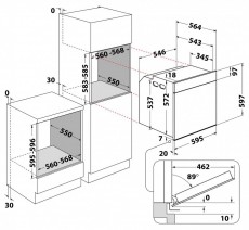 Whirlpool WOI4S8CM1SXA beépíthető sütő Konyhai termékek - Sütő-főzőlap, tűzhely (beépíthető) - Sütő (beépíthető) - 507136