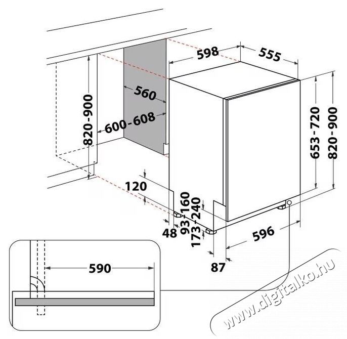 Whirlpool WIO3T133PE65 be&eacute;p&iacute;thető mosogat&oacute;g&eacute;p, 60 cm Konyhai term&eacute;kek - Mosogat&oacute;g&eacute;p - Norm&aacute;l (60cm) be&eacute;p&iacute;thető mosogat&oacute;g&eacute;p - 535858