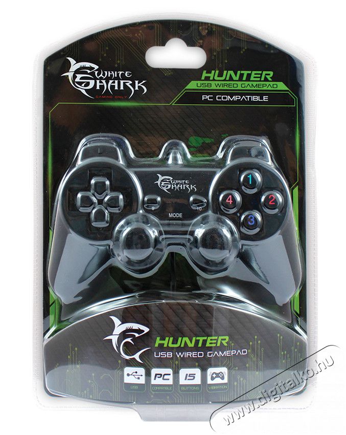 White Shark GP-2900U Hunter PC digitális USB gamepad Iroda és számítástechnika - Számítógép tartozék - PC kontroller - 325156