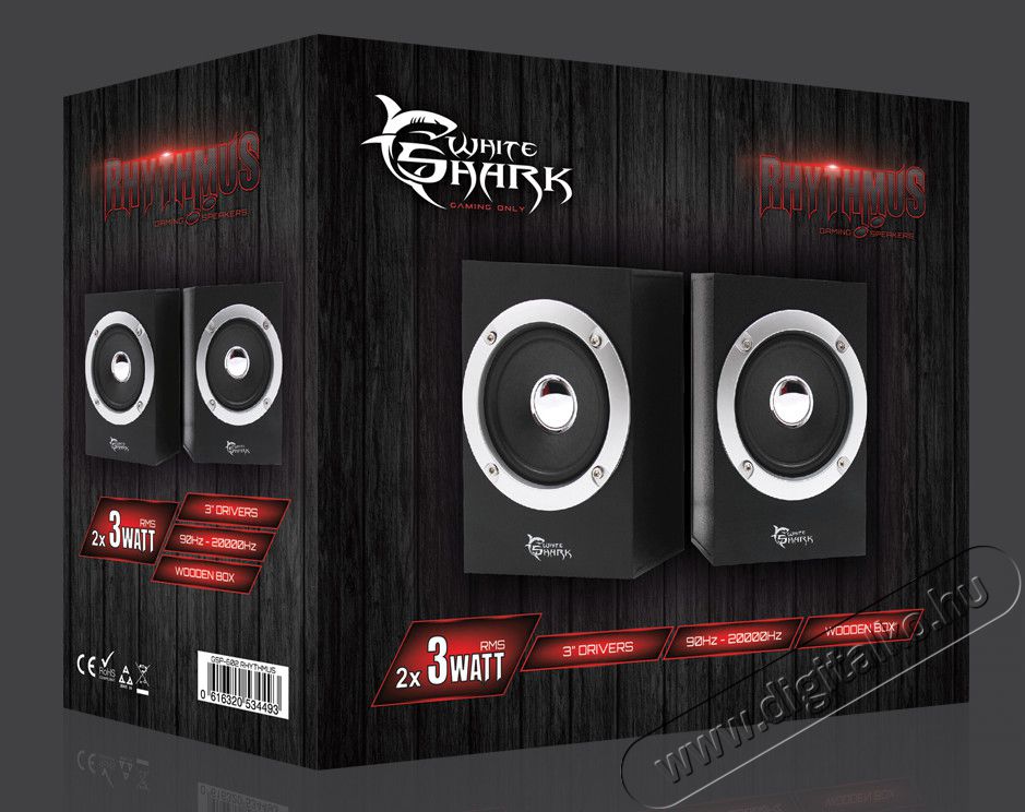 White Shark GSP-602 Rhythmus 2.0 PC Gamer hangszóró Iroda és számítástechnika - PC hangszóró / hangfal - 325158