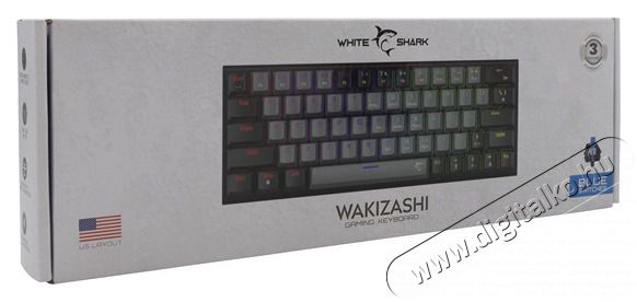 White Shark WAKIZASHI GK-002172-G-B/BL-US sz&uuml;rke/fekete mechanikus gamer billentyűzet Iroda &eacute;s sz&aacute;m&iacute;t&aacute;stechnika - Billentyűzet / billentyűzet szett - Vezet&eacute;kes - 500246