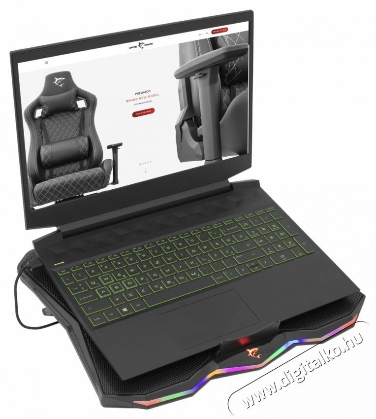 White Shark GCP-03 Glacier laptop hűtő Iroda &eacute;s sz&aacute;m&iacute;t&aacute;stechnika - Notebook kieg&eacute;sz&iacute;tő - USB laptop hűtő - 534020