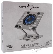 White Shark Glacier laptophűtő, Max. 17.3 , Cooling Pad 1 ventil&aacute;tor, &Aacute;ll&iacute;that&oacute; l&eacute;g&aacute;ram, 50 CFM, &Aacute;ll&iacute;that&oacute; sz&ouml;g, USB, 30dB, F&eacute;m, Sz&uuml;rke Iroda &eacute;s sz&aacute;m&iacute;t&aacute;stechnika - Notebook kieg&eacute;sz&iacute;tő - USB laptop hűtő - 534021