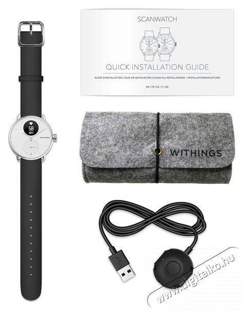WITHINGS okos&oacute;ra, Scanwatch 38mm - Black, EKG Mobil / Kommunik&aacute;ci&oacute; / Smart - Okos eszk&ouml;z - Okos&oacute;ra - 490609