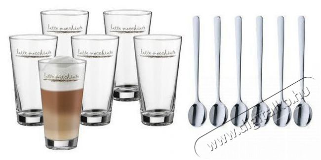 Wmf 99626999999 Latte Macchiato készlet, poharak + kanalak 6db Konyhai termékek - Kávéfőző / kávéörlő / kiegészítő - Kávés pohár / csésze - 526677