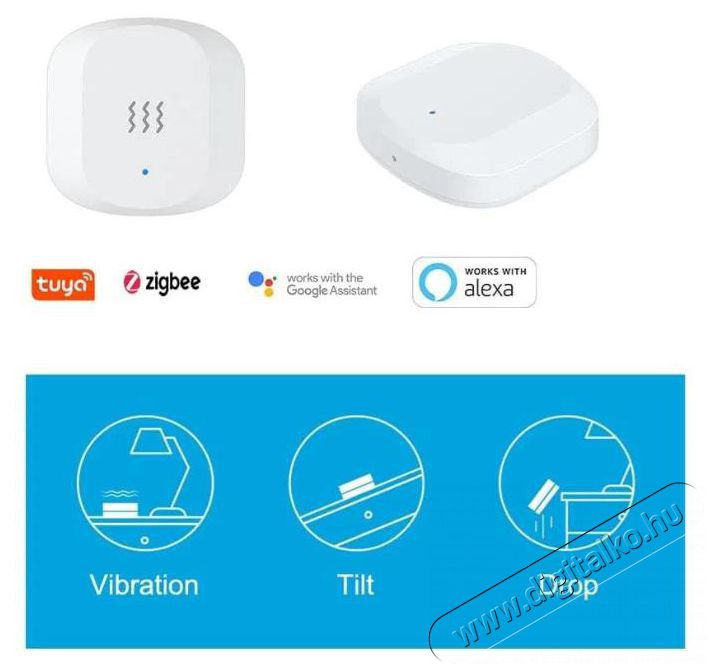 WOOX R7081 Smart Vibration Sensor H&aacute;ztart&aacute;s / Otthon / K&uuml;lt&eacute;r - Biztons&aacute;gtechnika - Mozg&aacute;s&eacute;rz&eacute;kelő - 519872