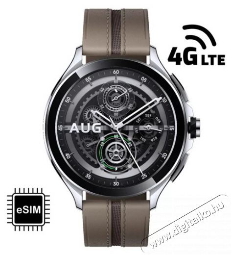 Xiaomi Watch 2 Pro 4G bőr szíjas ezüst okosóra (Újracsomagolt) Mobil / Kommunikáció / Smart - Okos eszköz - Okosóra - 506902