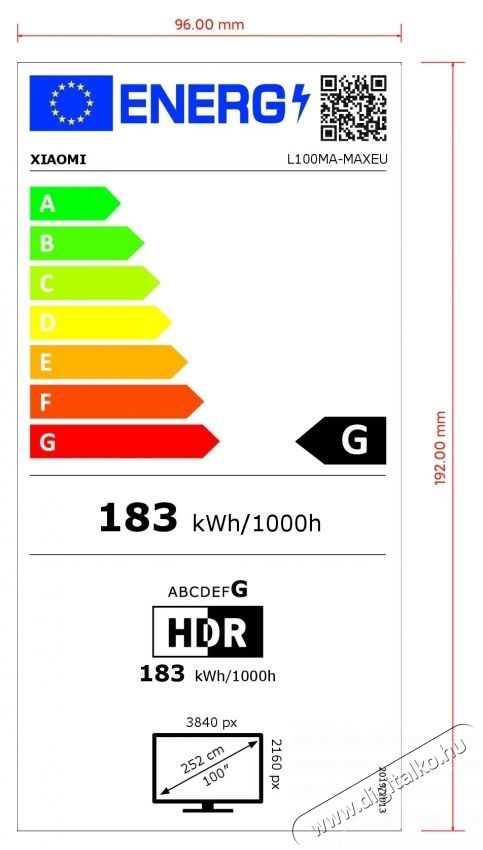 Xiaomi QLED Max telev&iacute;zi&oacute;, 252cm, Smart Google TV, 4K UHD, 100Hz, G energiaoszt&aacute;ly, 2025-&ouml;s modell Telev&iacute;zi&oacute;k - Plazma telev&iacute;zi&oacute; - 535867