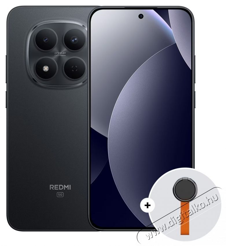 Xiaomi REDMI Note 15 Pro, 8GB RAM, 512GB, 5G, Fekete + Woven Strap Ring Stand Mobil / Kommunik&aacute;ci&oacute; / Smart - Okostelefon - Android - 537548