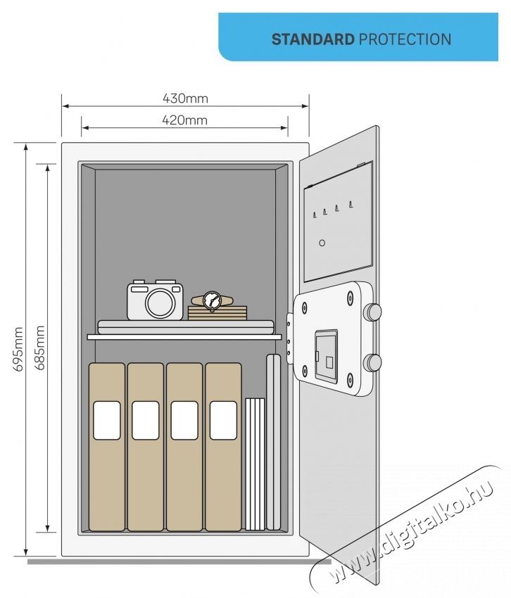 Yale Elektronikus sz&eacute;f, Extra nagy, YSV/695/DB1 k&oacute;ddal, 695x430x360 mm H&aacute;ztart&aacute;s / Otthon / K&uuml;lt&eacute;r - Biztons&aacute;gtechnika - Kieg&eacute;sz&iacute;tő - 535875